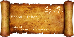 Szondi Tibor névjegykártya